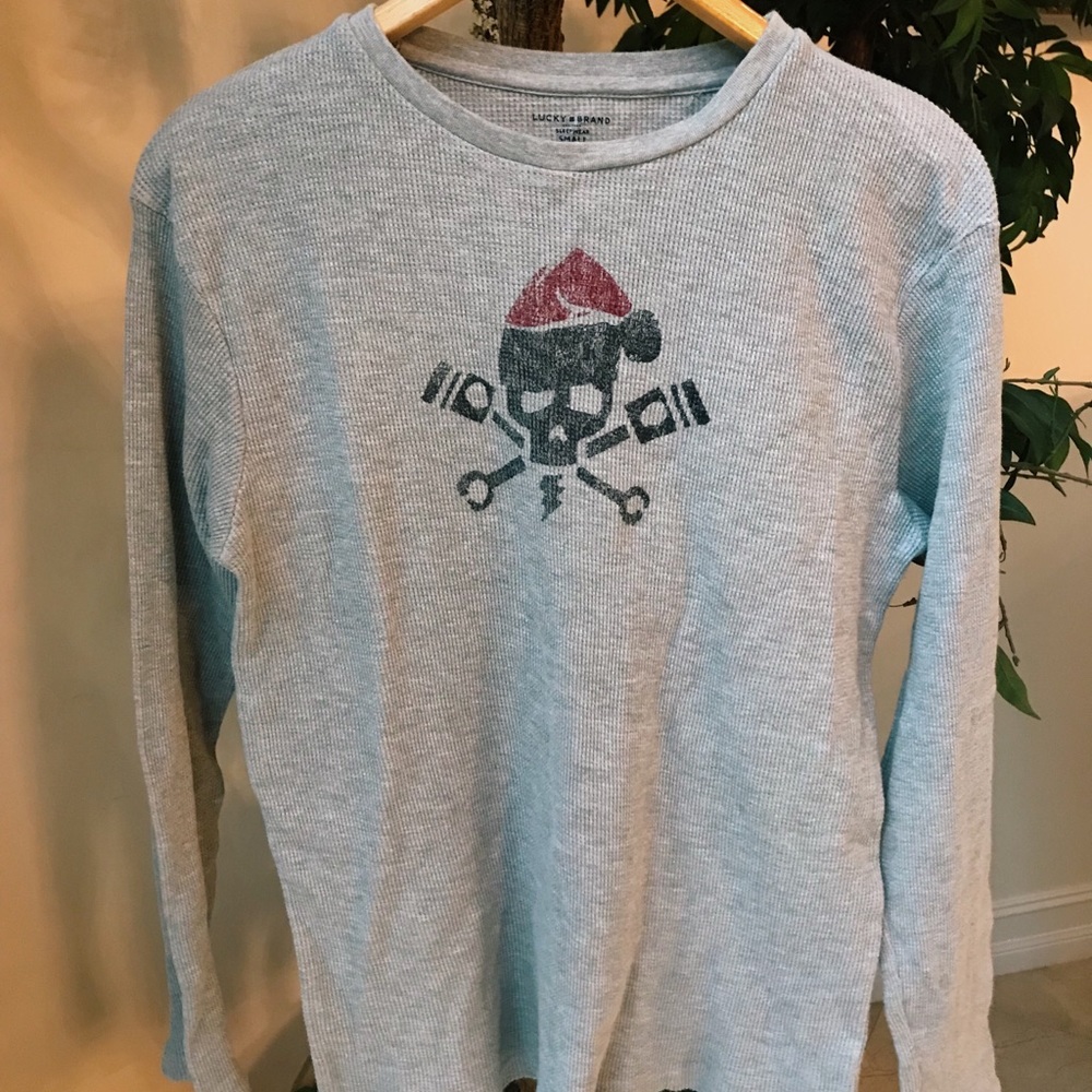 LUCKY BRAND - grey christmas shirt - size sm